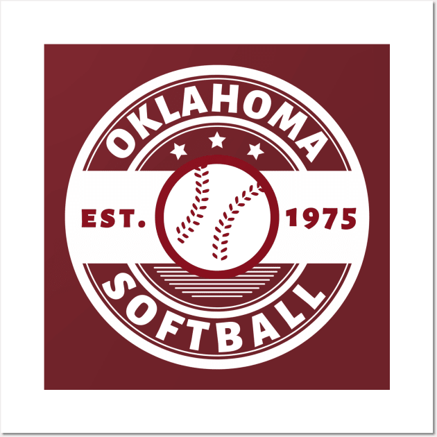 Oklahoma Sooners University Softball Wall Art by College Town Apparel